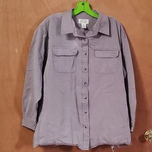 St John's Bay 20W Gray Heavy Twill Long Sleeved Shirt
